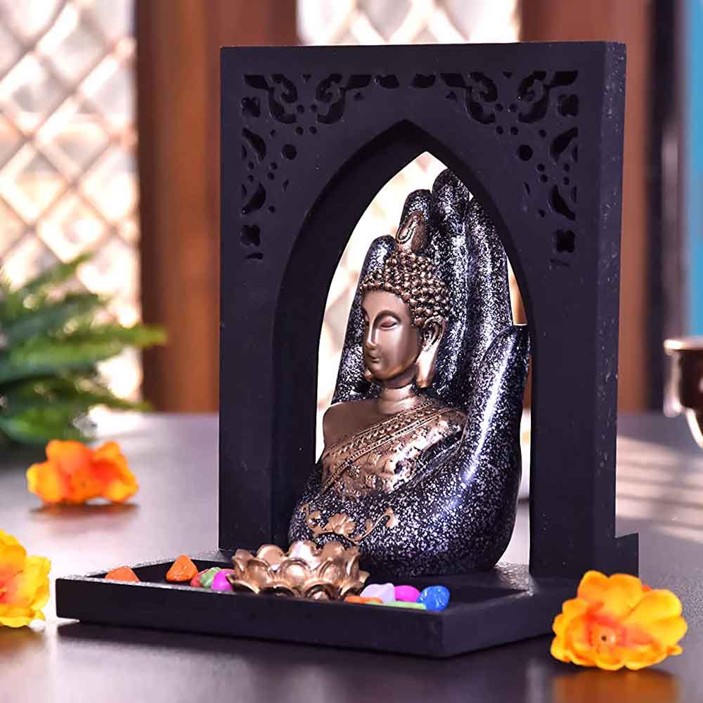 Palm Buddha Statue on Royal Tray
